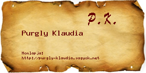 Purgly Klaudia névjegykártya
