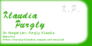 klaudia purgly business card